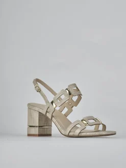 Sandali tacco 9cm pelle oro