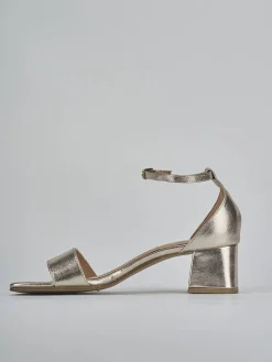 Sandali tacco 5cm pelle oro