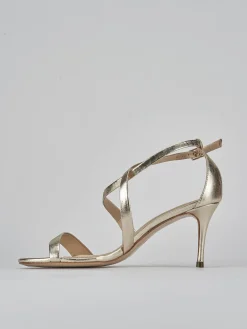 Sandali tacco 7cm pelle oro