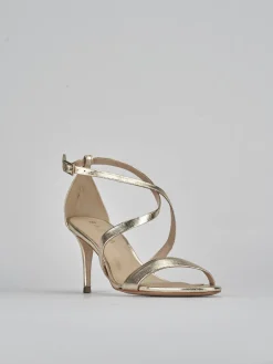 Sandali tacco 7cm pelle oro