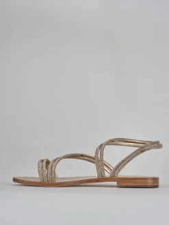 Sandali tacco 1cm pelle oro