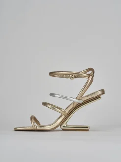 Sandali tacco 9cm pelle oro