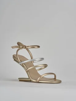 Sandali tacco 9cm pelle oro