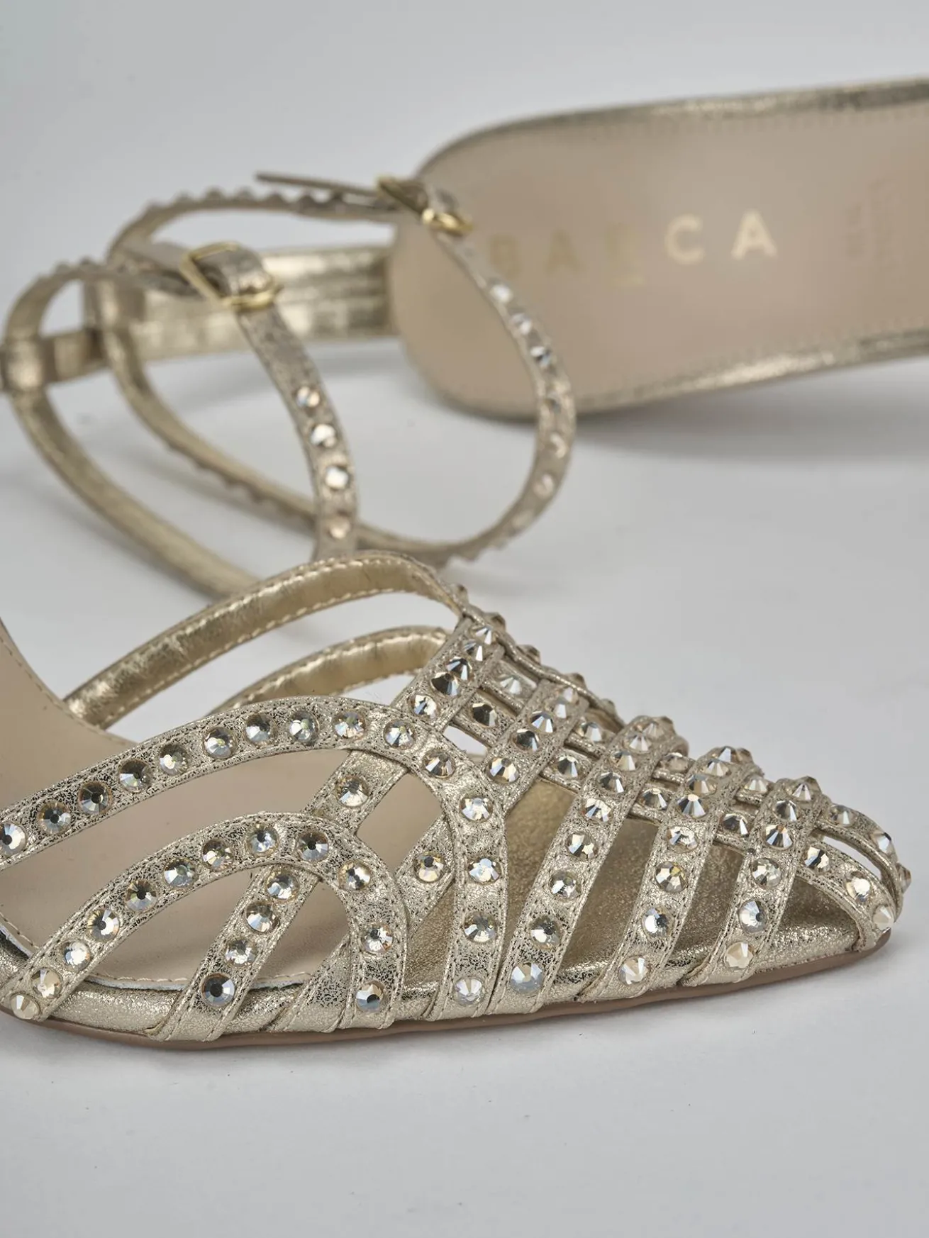 Sandali tacco 8cm pelle oro