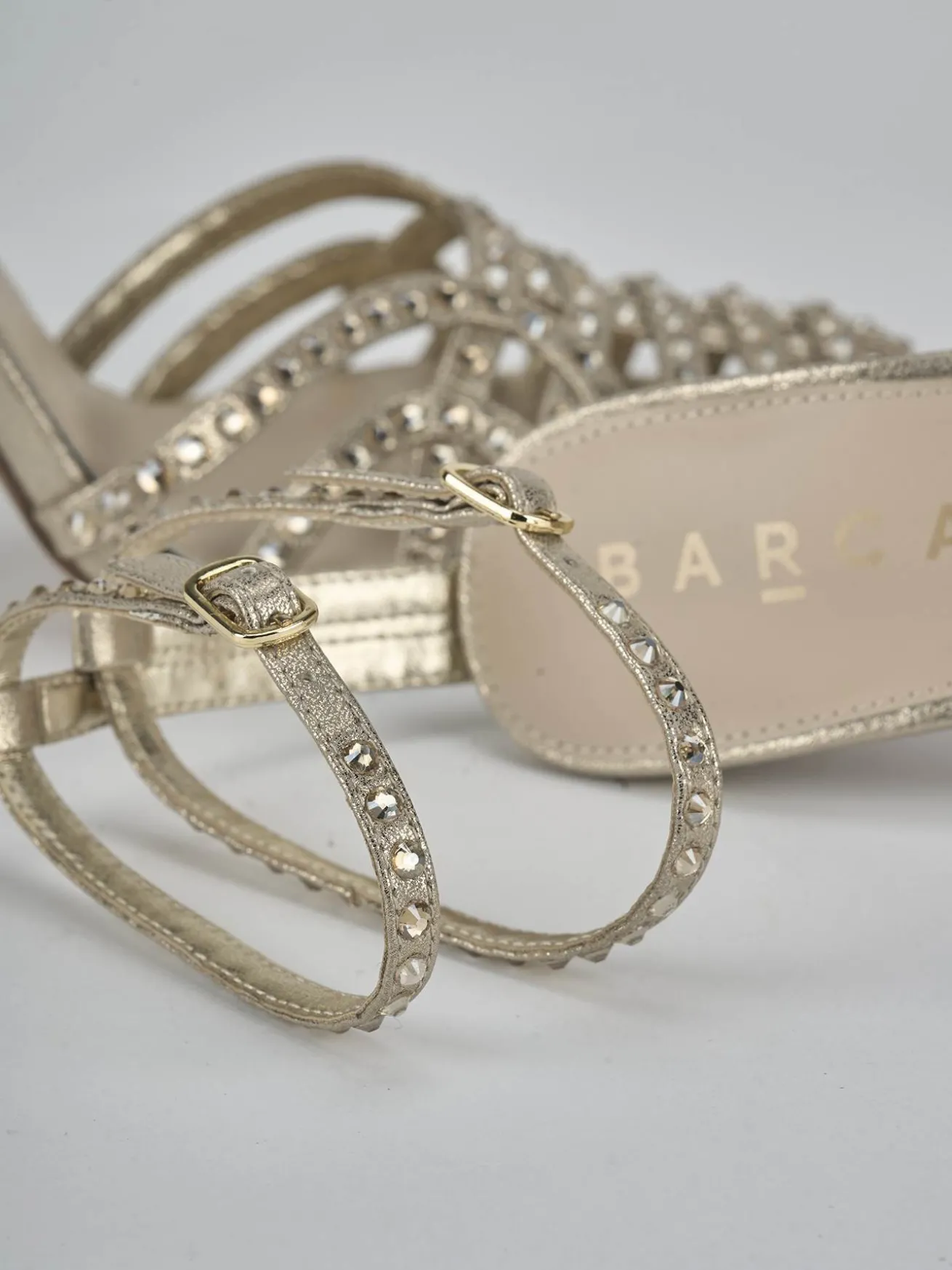 Sandali tacco 8cm pelle oro