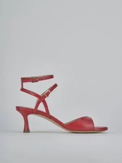 Sandali tacco 5cm pelle rosso