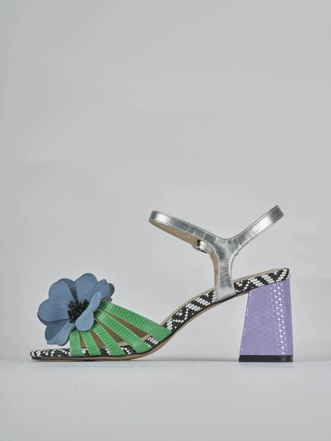 Sandali tacco 7cm pelle rosa