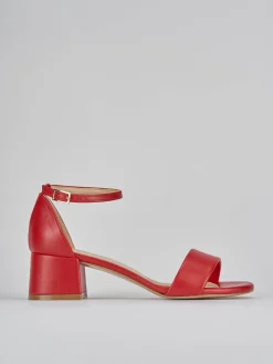 Sandali tacco 5cm pelle rosso