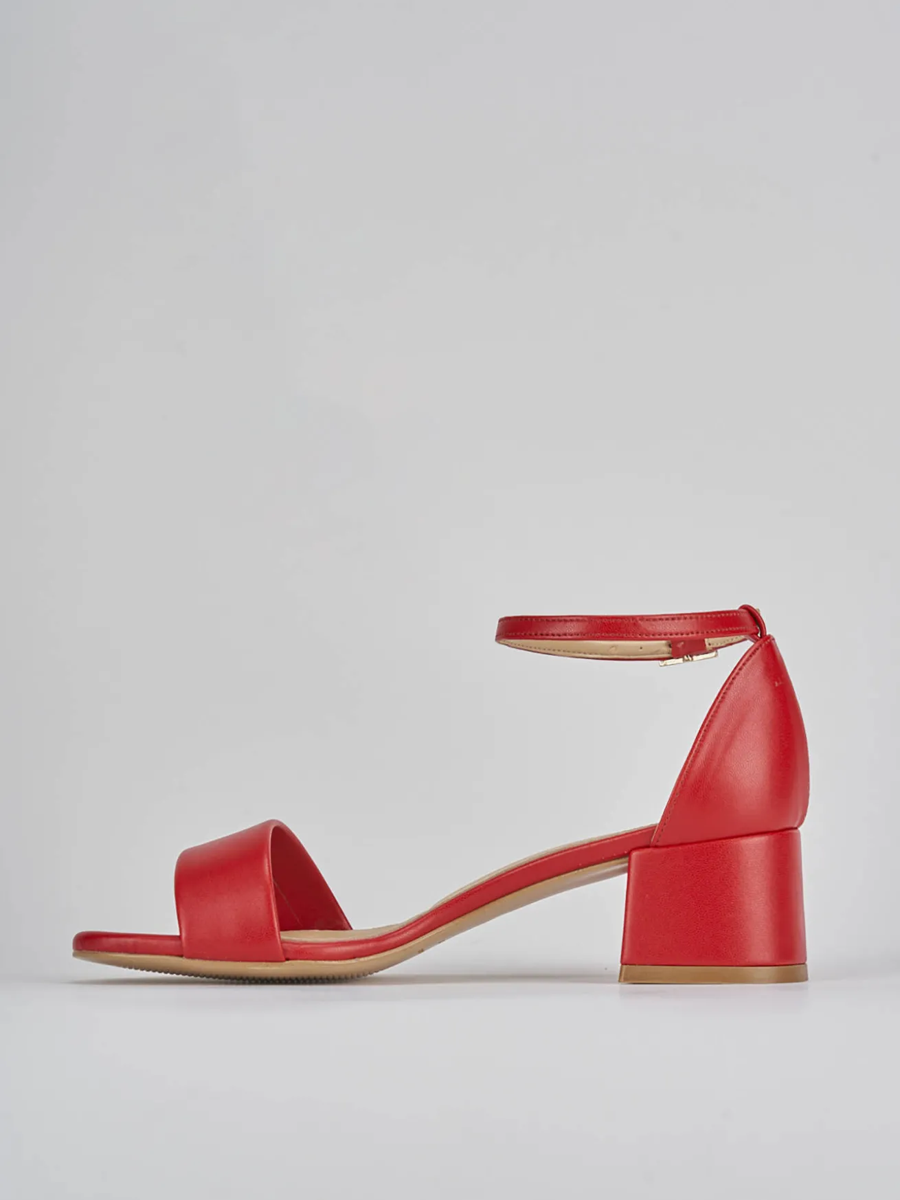 Sandali tacco 5cm pelle rosso