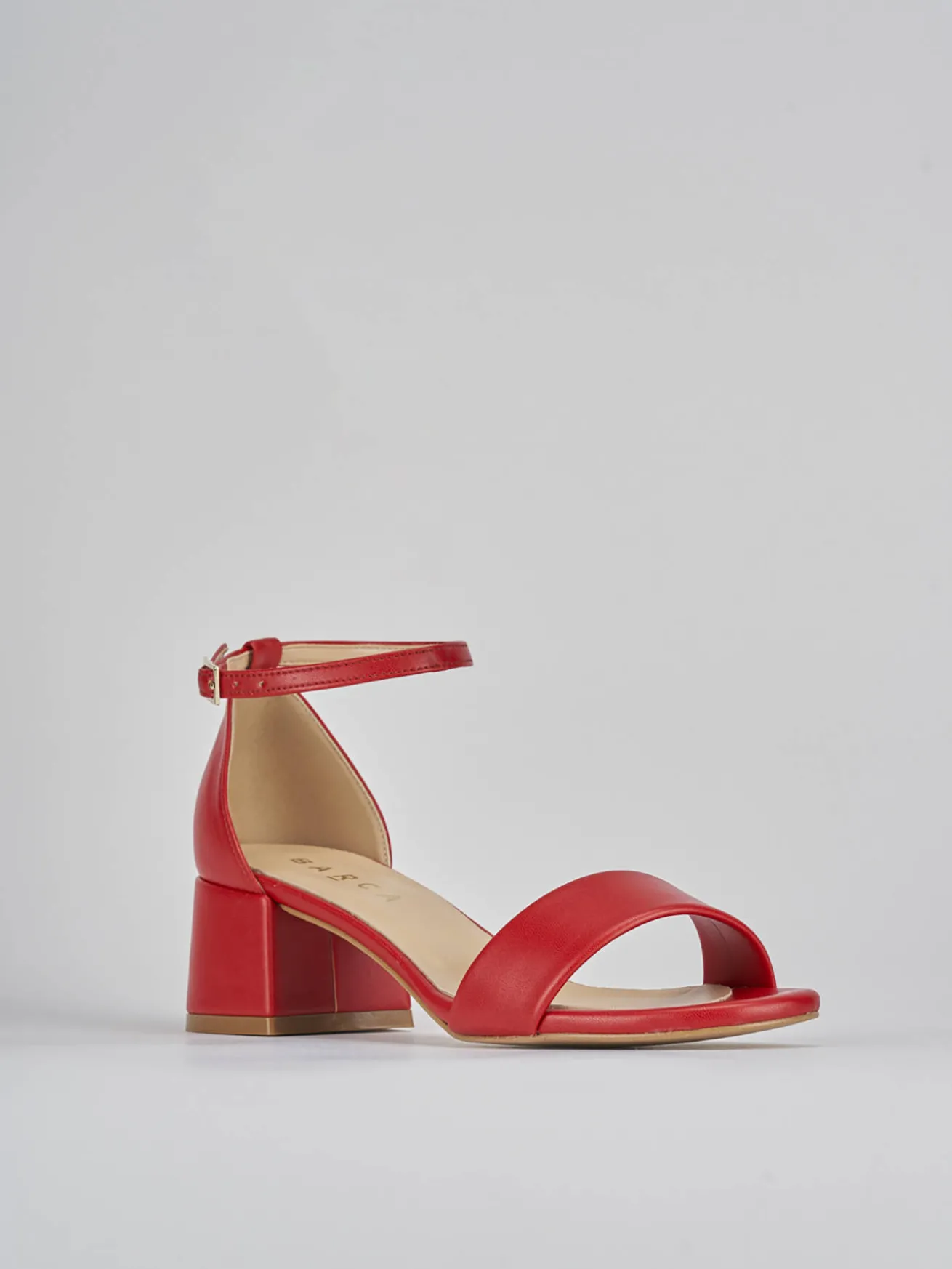 Sandali tacco 5cm pelle rosso
