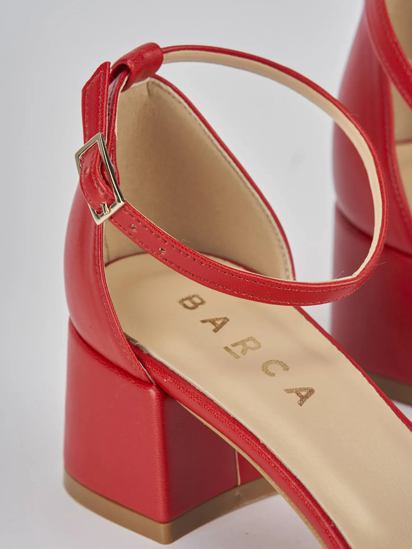 Sandali tacco 5cm pelle rosso