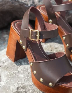 Sandali tacco 10cm pelle testa