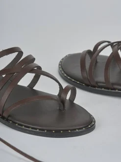 Sandali tacco 1cm pelle testa