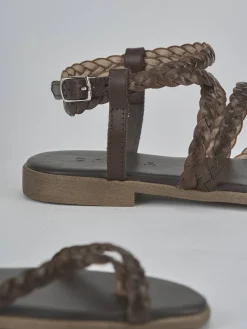 Sandali tacco 1cm pelle testa