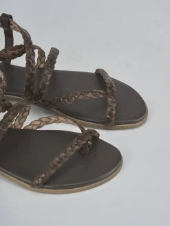 Sandali tacco 1cm pelle testa