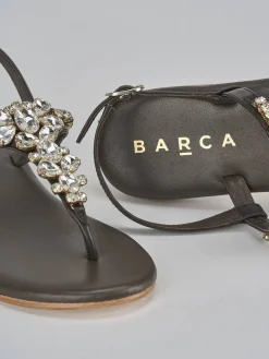 Sandali tacco 1cm pelle testa