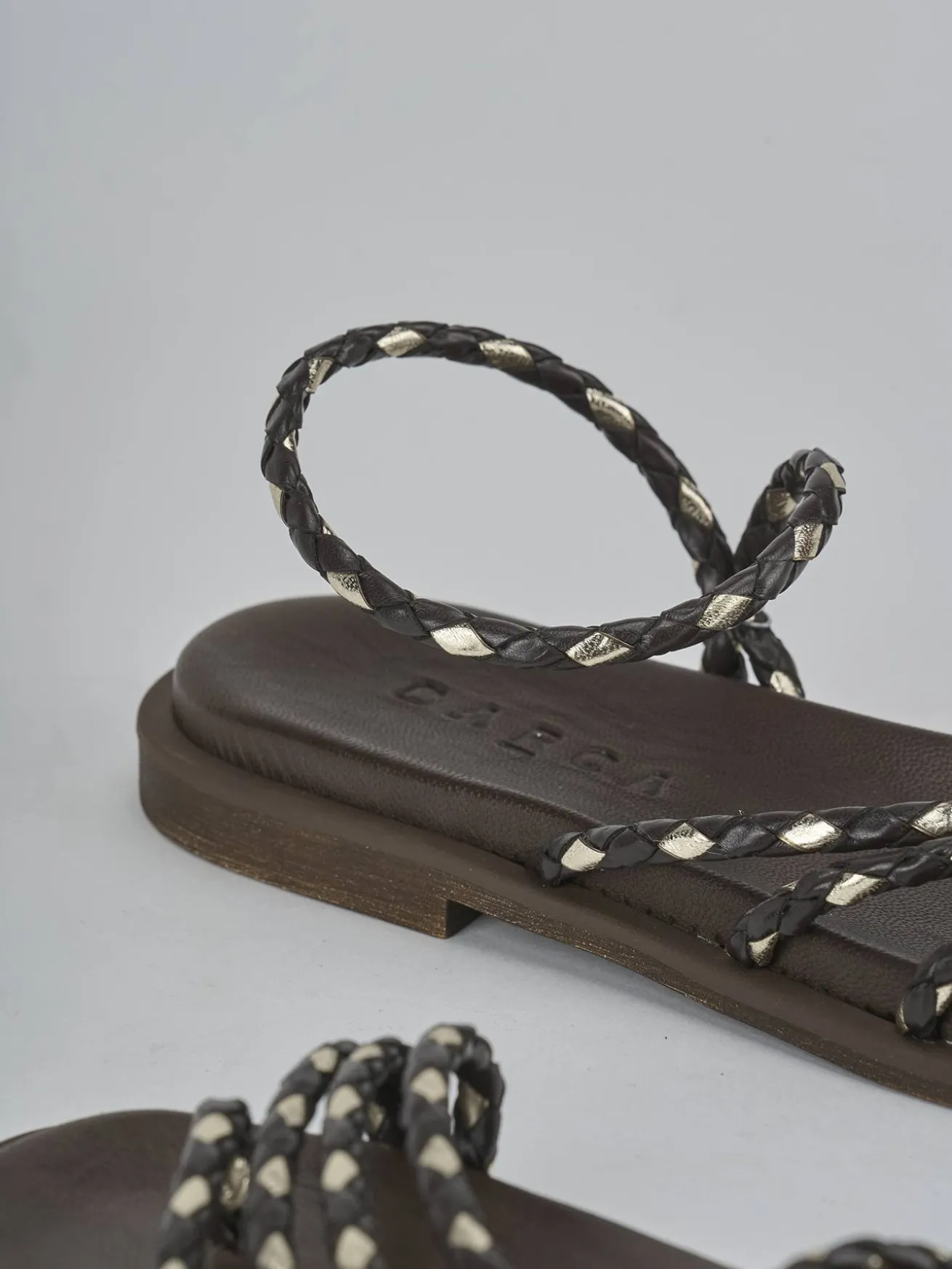 Sandali tacco 1cm pelle testa