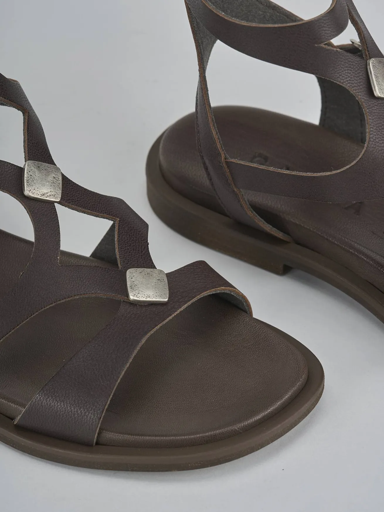 Sandali tacco 1cm pelle testa