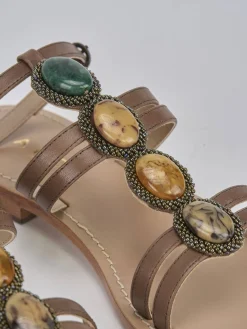 Sandali tacco 1cm pelle testa