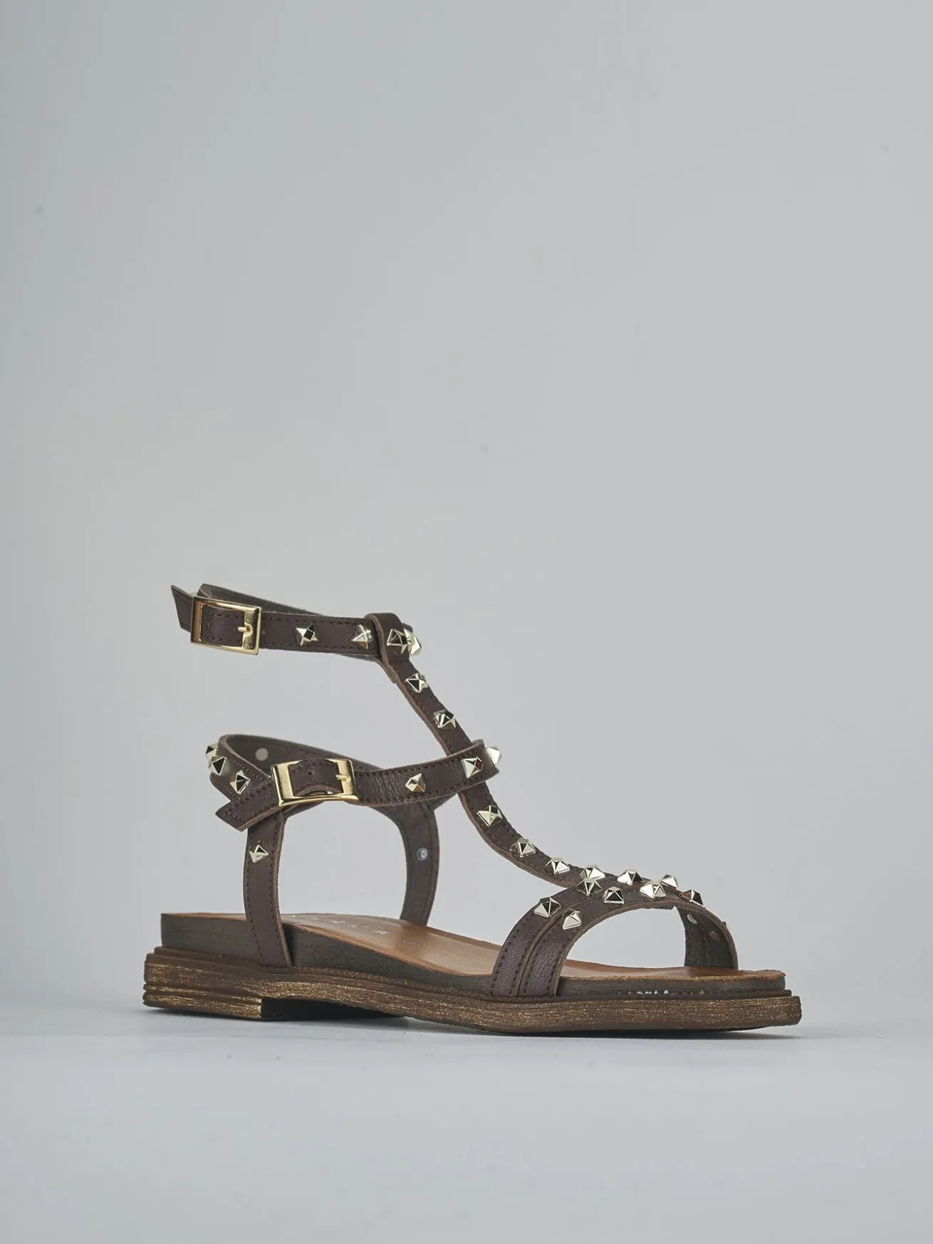 Sandali tacco 1cm pelle testa