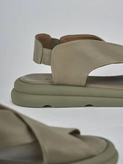 Sandali tacco 3cm pelle verde