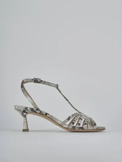 Sandali tacco 5cm pitone beige