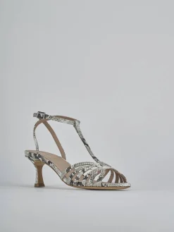 Sandali tacco 5cm pitone beige