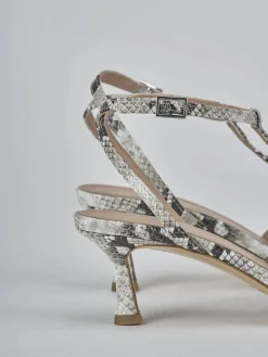 Sandali tacco 5cm pitone beige