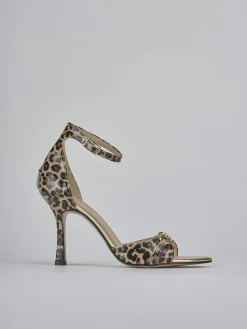 Sandali tacco 9cm raso multicolor