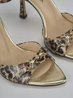 Sandali tacco 9cm raso multicolor