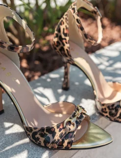 Sandali tacco 9cm raso multicolor