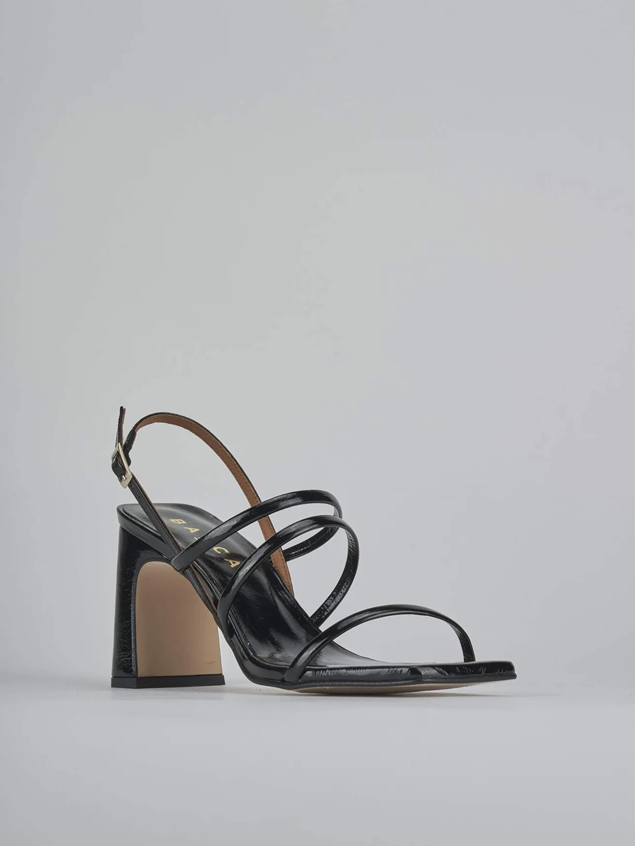 Sandali tacco 8cm vernice nero