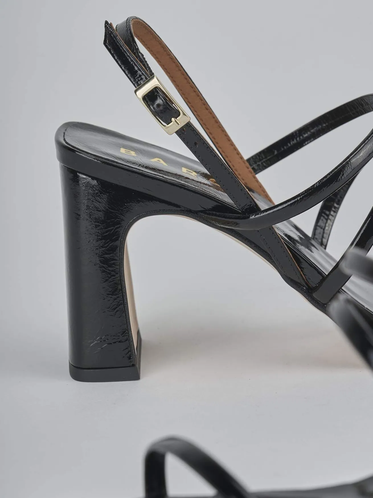 Sandali tacco 8cm vernice nero