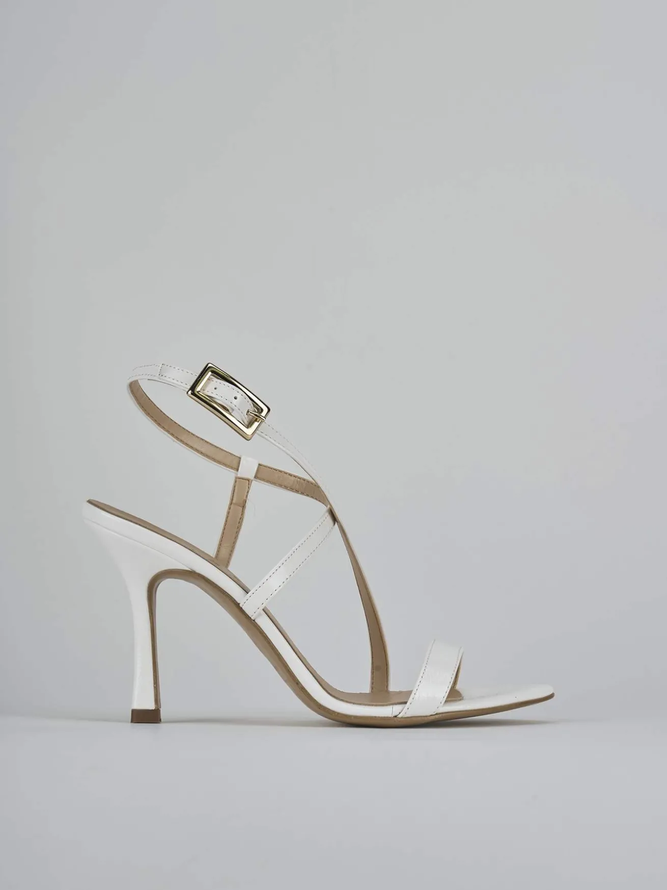 Sandali tacco 9cm vernice bianco