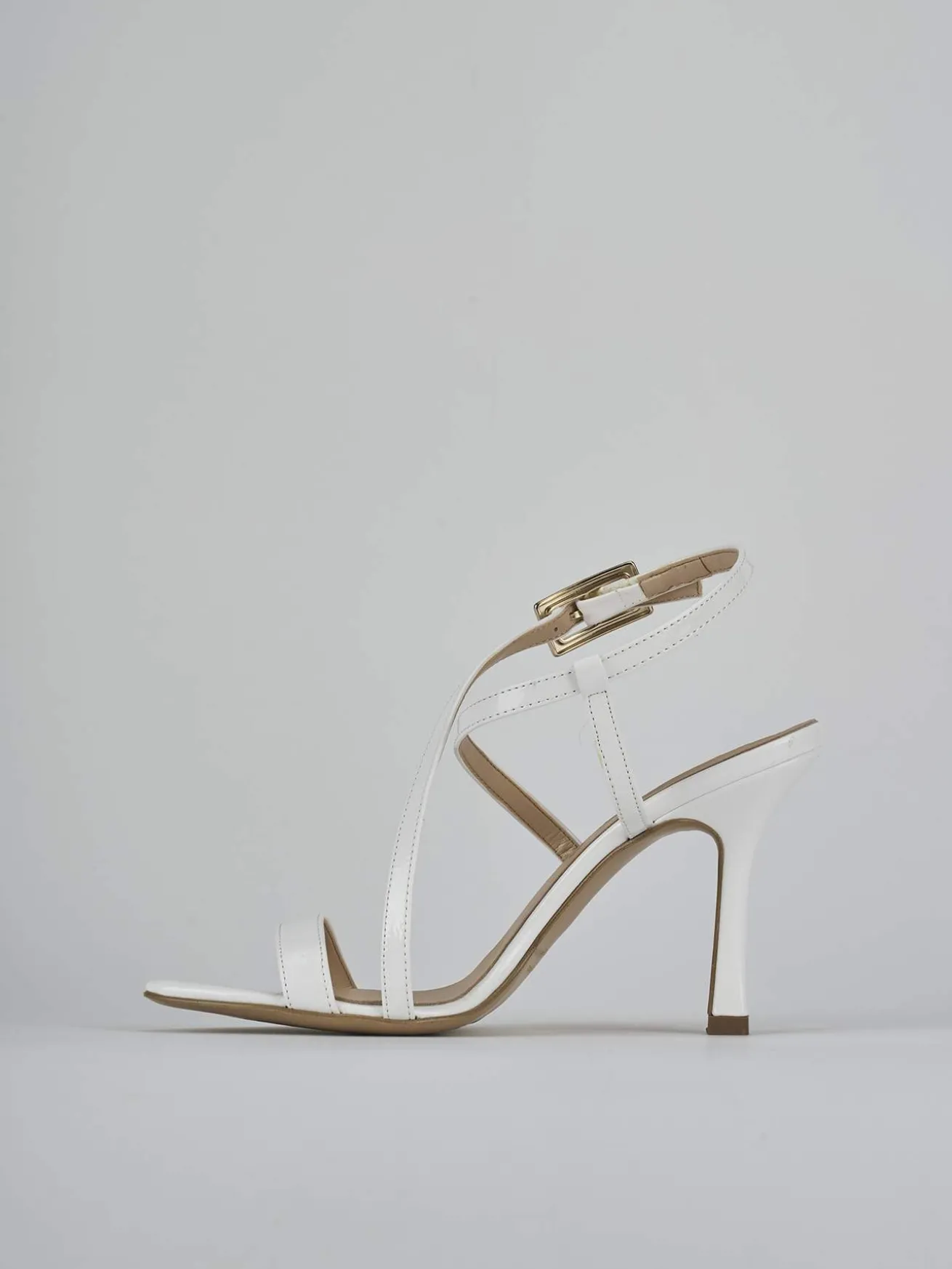 Sandali tacco 9cm vernice bianco