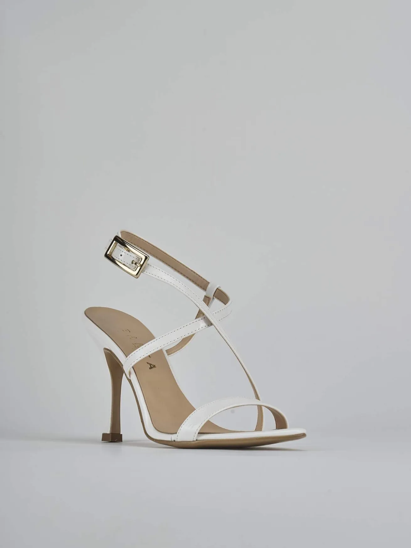 Sandali tacco 9cm vernice bianco