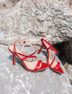Sandali tacco 9cm vernice rosso