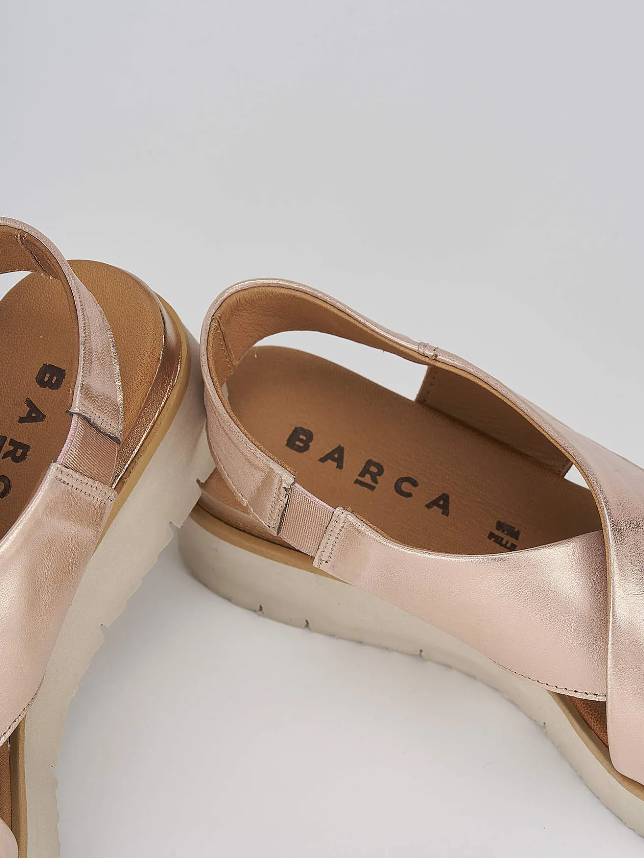 Sandali zeppa 4 cm bronzo pelle