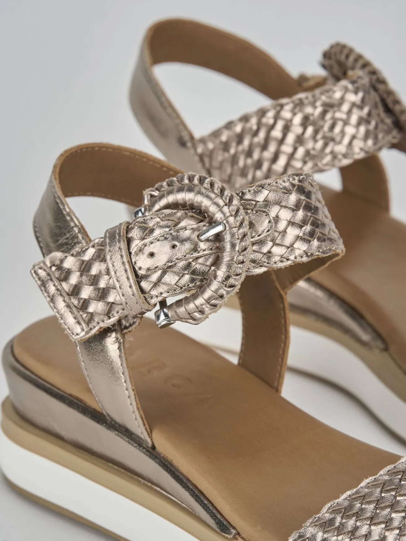 Sandali zeppa tacco 3cm pelle argento