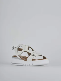 Sandali zeppa tacco 3cm pelle bianco