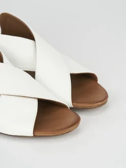 Sandali zeppa tacco 3cm pelle bianco