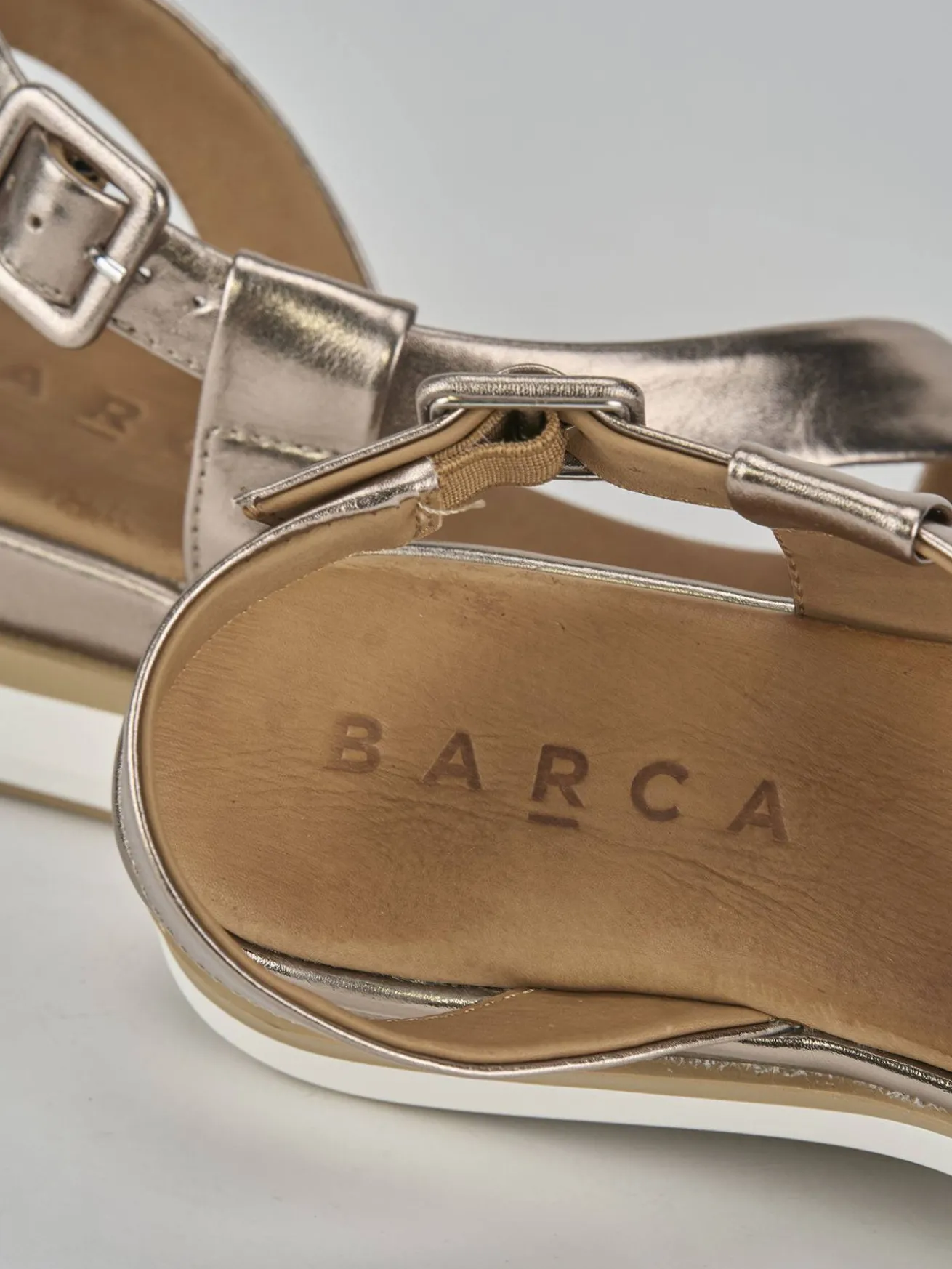 Sandali zeppa tacco 3cm pelle argento