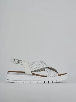 Sandali zeppa tacco 2cm pelle bianco