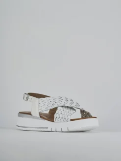 Sandali zeppa tacco 2cm pelle bianco