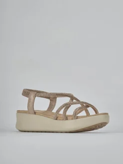 Sandali zeppa tacco 4cm pelle rosa