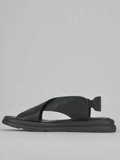 Sandali zeppa tacco 3cm pelle nero