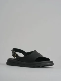 Sandali zeppa tacco 3cm pelle nero