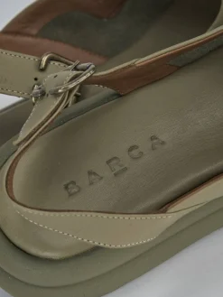 Sandali zeppa tacco 3cm pelle verde