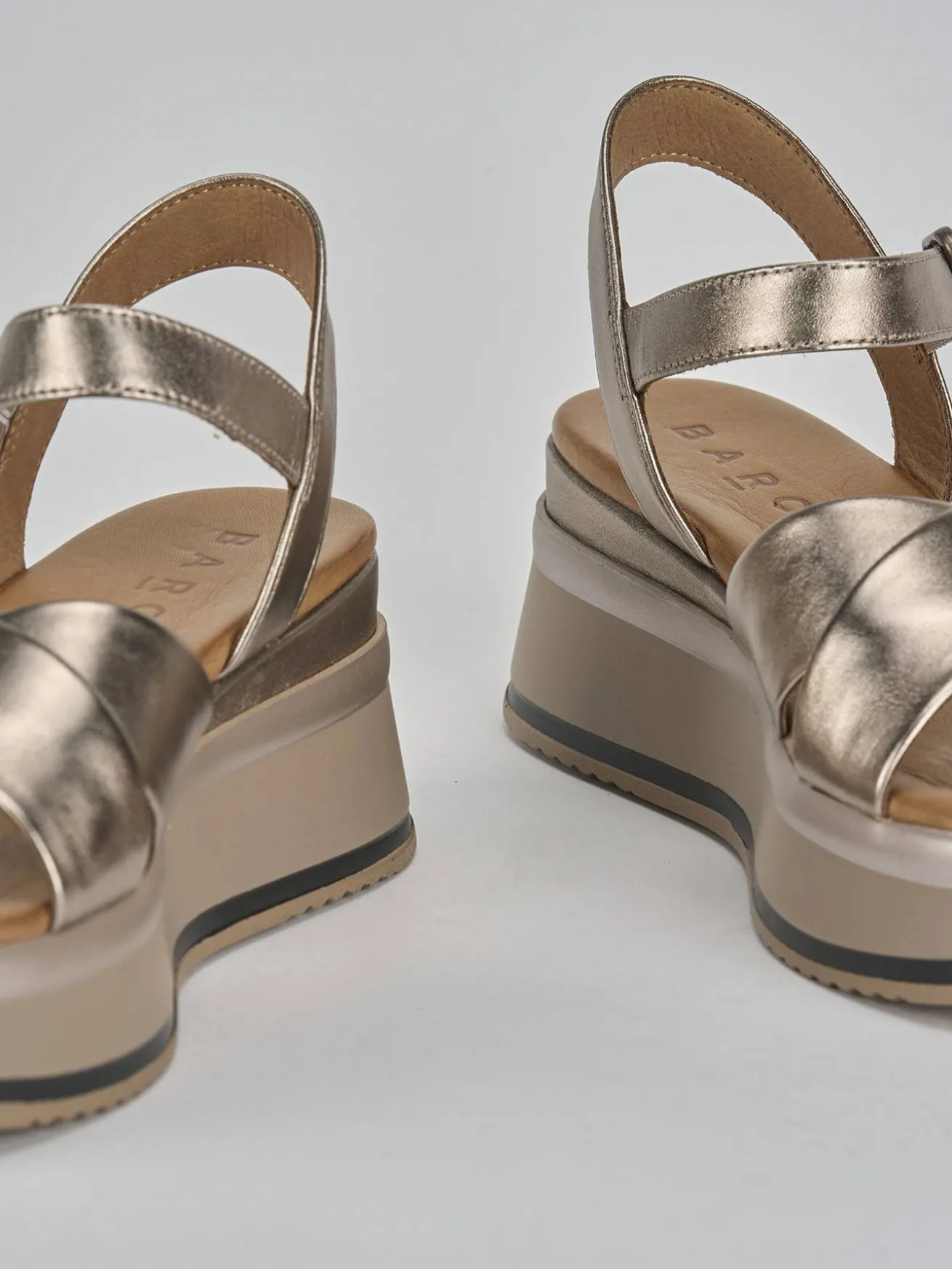 Sandali zeppa tacco 4cm pelle argento