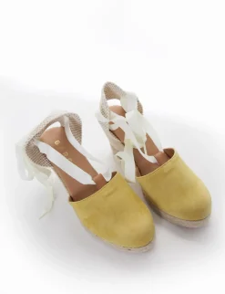 sandalo espadrilas zeppa 8 cm giallo